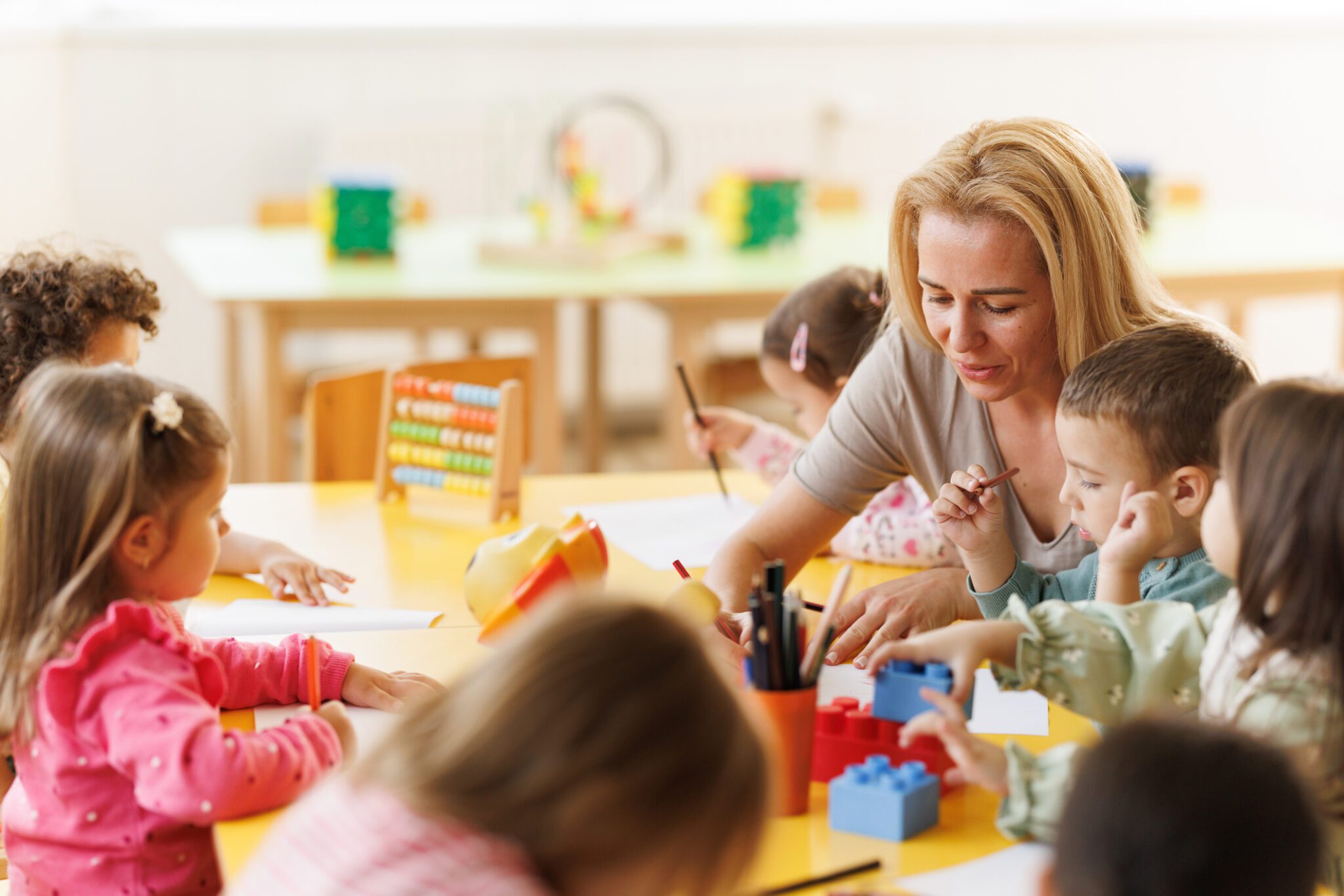 Children engaged in classroom learning