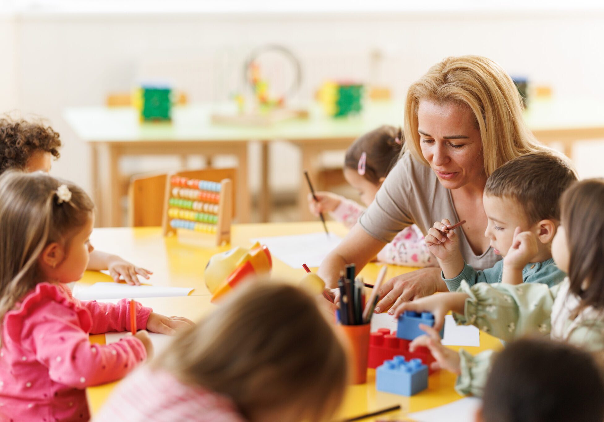 Children engaged in classroom learning